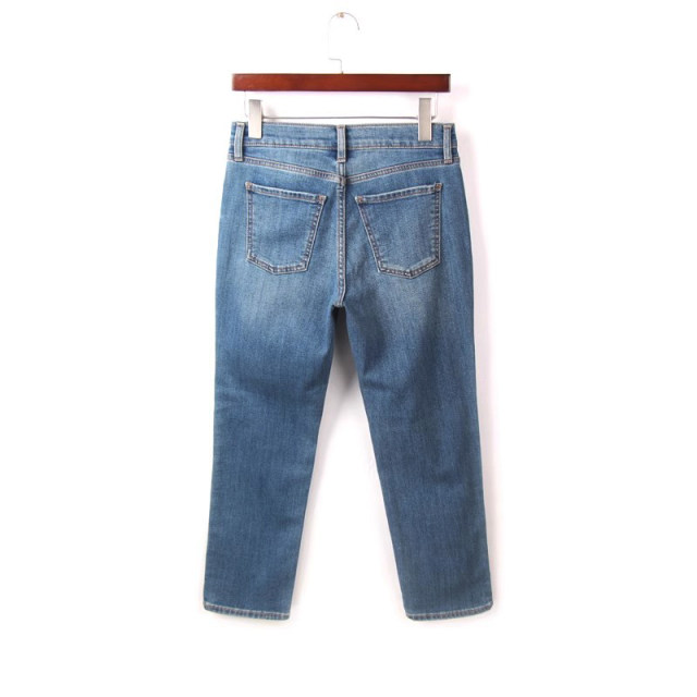 Outer single 200jin [Jin is equal to 0.5 kg] Large size boyfriend style straight jeans jeans female spring and autumn small people 89 pants are thin cigarette pants