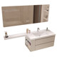Custom creamy rock plate seamless ceramic basin bathroom cabinet combination extend the table cut corner toilet, washbasin
