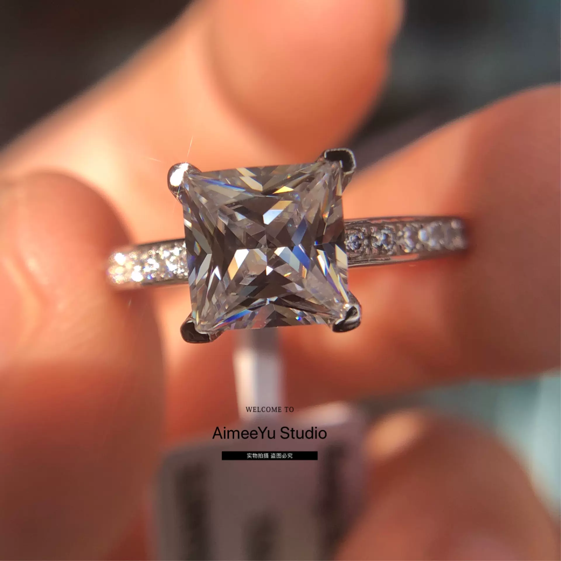 高碳公主方戒指 新人首单立减十元 2021年12月 淘宝海外