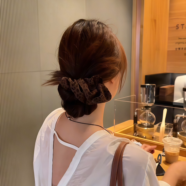 Leopard print retro large large intestine hair ring fat intestine head rope millennium hot girl rubber band female hair tie ball head headdress