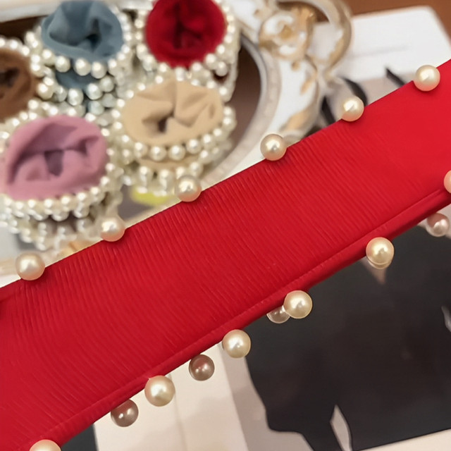 Pearl mask hair ring female 2024 new high elastic hair rope durable ponytail head rope advanced sense versatile rubber band
