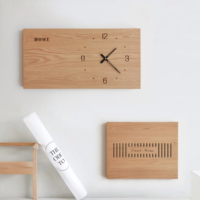 Rectangular wall clock with electric meter box decorative painting horizontal version extended clock long hanging painting super long diy
