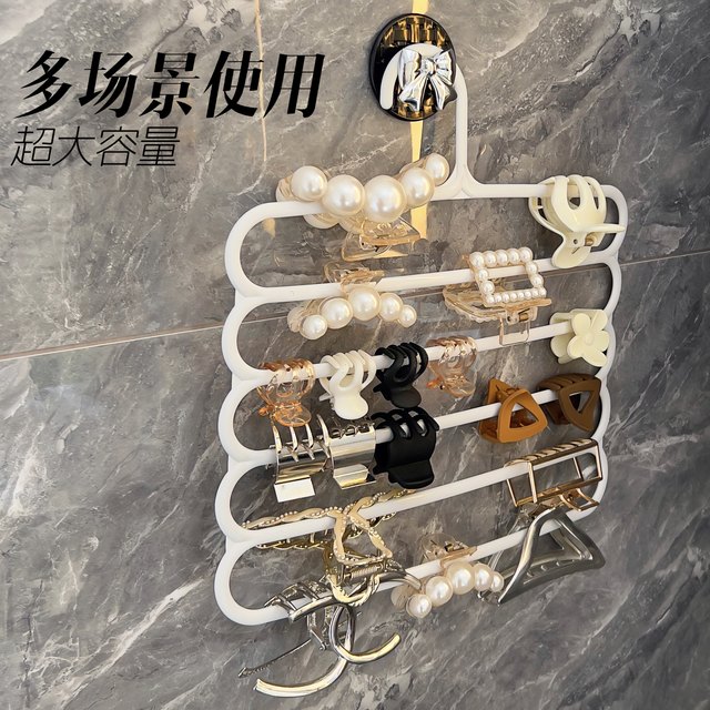 Shark clip storage shelf wall -mounted large -capacity multi -layer student dormitory head jewelry grab hair accessories
