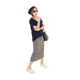 Spring and Autumn new skirt fashionable and versatile sports and casual mid-length skirt hip-cover skirt high-waist base skirt
