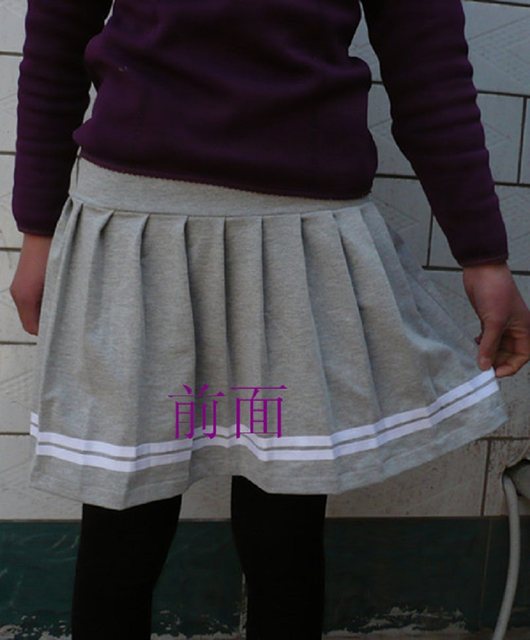 New autumn black half-body skirt two-bar fashion casual slim sports large size pleated high-waist navy skirt