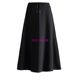 New A-line mid-length skirt in spring, summer and autumn OL solid color literary sports casual loose big sway fat MM elastic waist
