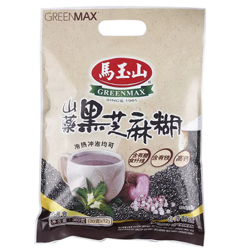 包邮台湾马玉山山药黑芝麻糊360克五谷粉早餐饮品 包邮台湾马玉山山药黑芝麻糊360克五谷粉早餐饮品