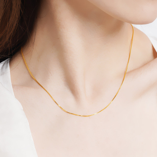 [Member Exclusive] Laomiao S925 silver box chain gold-plated ins style chain versatile adjustable tail chain