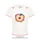 Billionaire BUFU American retro small apple embroidered short-sleeved T-shirt for women in summer sweet and spicy style shoulder slim tee