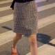 
Black and white plaid skirt for women in spring and summer new pear-shaped body fashionable versatile short skirt to make them look slim and hip A-line midskirt