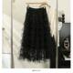 2025 Super Beautiful Spring and Autumn New Eight-Layer Mesh Sequin Splicing Heavy Industry High Waist A-line Sweet Cake Skirt
