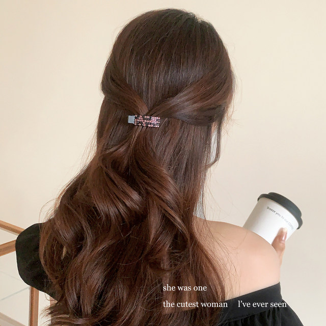 Exquisite rhinestone bangs hair clip for women's forehead clip side clip 2025 new high-end temperament hair clip hair clip