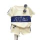 2025 new children's short-sleeved suit striped girls boy T summer baby baby clothes Korean version children's clothing