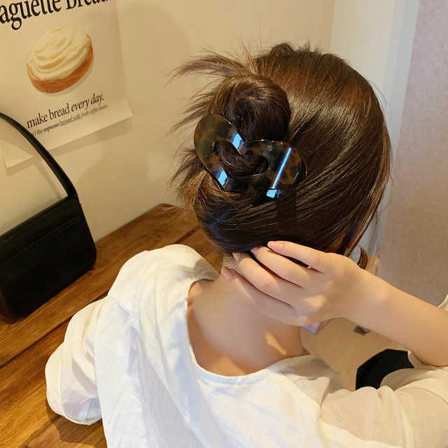 No kowtow! Korean style leopard print flat love clip hairpin for women on the back of the head, duckbill clip, hairpin, hairpin, hairpin