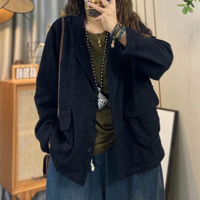 Xinxin Spring new bamboo cotton suit for women's literary casual loose versatile blazer
