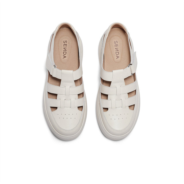 Senda thick-soled bag-toe Roman sandals women's shoes summer style shopping mall same pig cage sandals 4CO31BK4
