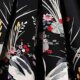 New Chinese style retro print mid-length pleated skirt with A-line puffy over knee high waist umbrella skirt for all seasons