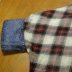 Denim shirt for women thin retro plaid splicing 2025 new spring five-quarter sleeve top layered loose shirt