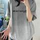 100% pure cotton gray short-sleeved T-shirt for women in summer loose design niche American trendy brand half-sleeved T-shirt top