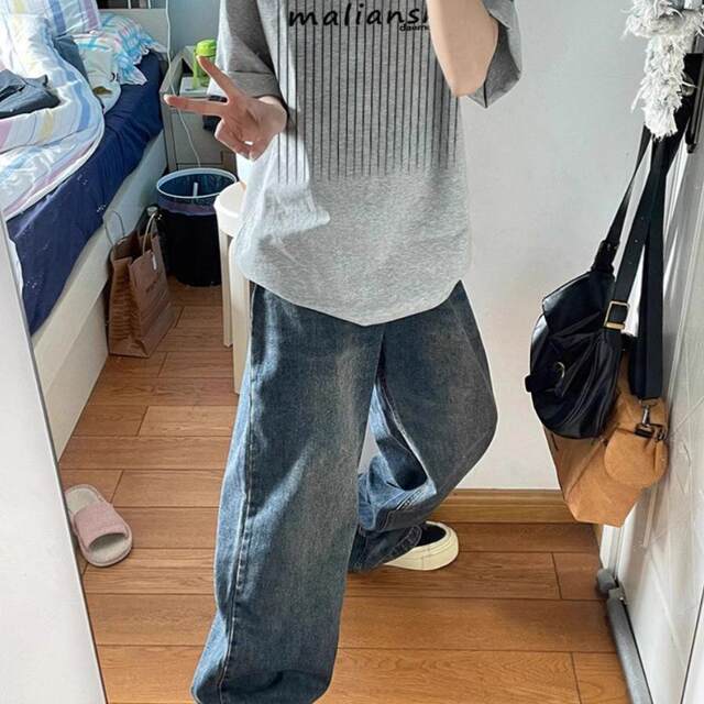 100% pure cotton gray short-sleeved T-shirt for women in summer loose design niche American trendy brand half-sleeved T-shirt top