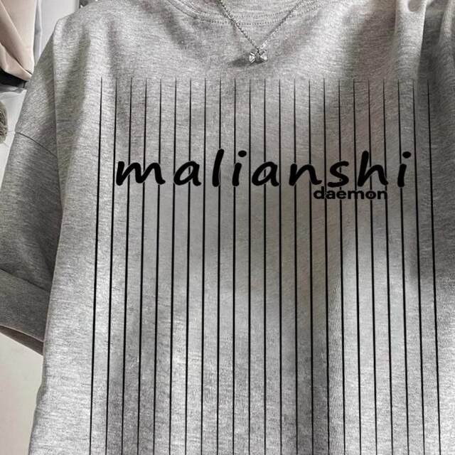 100% pure cotton gray short-sleeved T-shirt for women in summer loose design niche American trendy brand half-sleeved T-shirt top