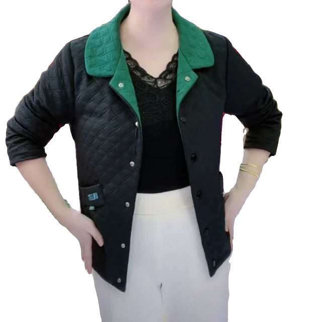 Middle-aged and elderly women's autumn and winter new style plus velvet and thickened lapel jackets, stylish large size mother's clothing, warm tops for women