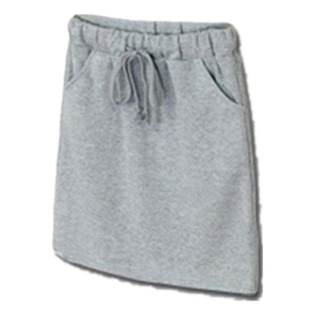 Wild high -waisted cotton sports casual pocket bag hip elastic skirt drawing skirt one -step sweater knitted skirt
