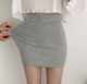 Gray sanitary skirt, women's large size anti-exposure hot girl casual sports A-line short skirt, trendy and versatile one-step skirt
