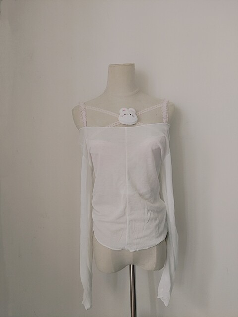 Breasts and rabbit pure cross lace pink vest fish bones look slim and high waist suspender with chest pads inside autumn
