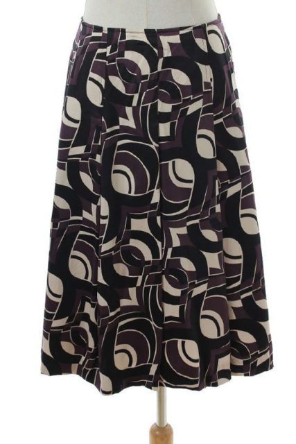 
Summer print Vintage vintage retro lonely literary style mid-skirt skirt abstract flower color blocks