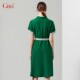 Gitti/Gitty POLO collar lace stitching waist dress women's new temperament short -sleeved A -line skirt G202094
