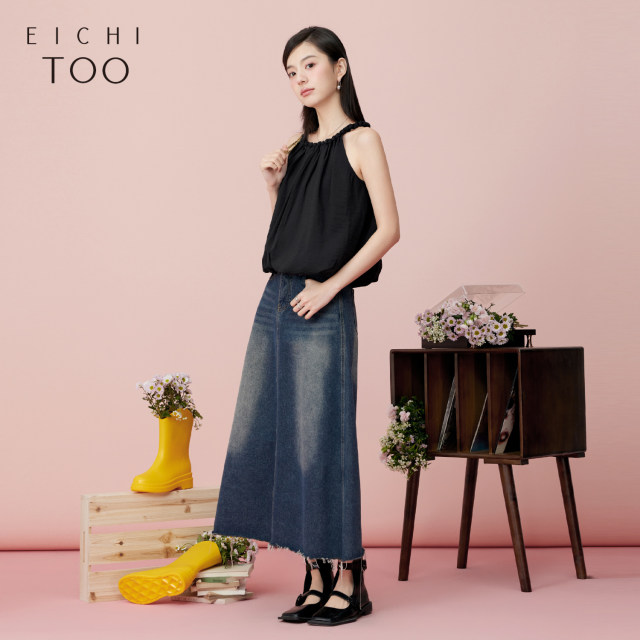 Aijutu's new summer vacation style simple and atmospheric halter neck sleeveless chiffon shirt