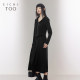 Aiju Rabbit suit skirt for women spring and autumn new hooded jacket vest skirt black two-piece dress
