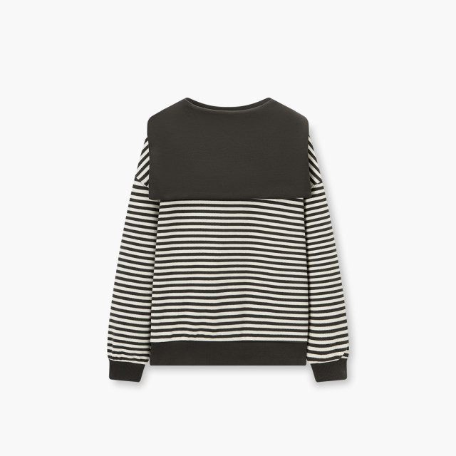 Aijutu classic striped sweatshirt for women in spring 2025 new loose and comfortable long-sleeved knitted sweater
