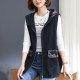 Cowboy vest female spring and autumn, foreign qi middle -aged mother casual hooded loose, large size, thinner horses clip jacket
