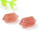 Ruhong natural red strawberry crystal hexagonal prism ornaments double-pointed bracelet handmade DIY crystal jewelry accessories loose beads