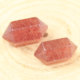 Ruhong natural red strawberry crystal hexagonal prism ornaments double-pointed bracelet handmade DIY crystal jewelry accessories loose beads