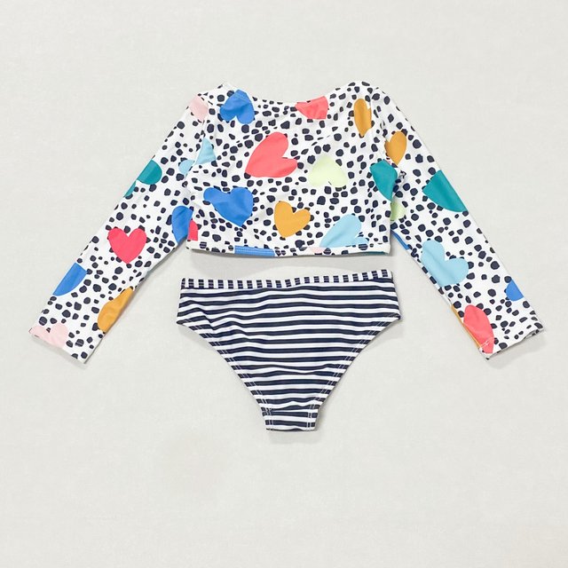 666 discount for small and medium-sized girls split triangle swimsuit set seaside vacation hot spring swimming sun protection swimsuit suit