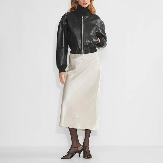 Added maxi long skirt, foreigner single king, textured acetate fish tail skirt, midi midi skirt