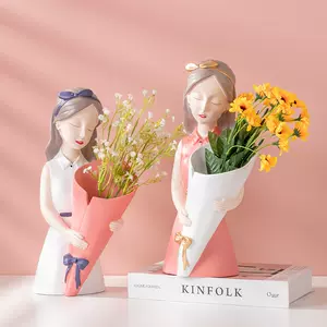 树脂女孩花瓶 新人首单立减十元 22年6月 淘宝海外