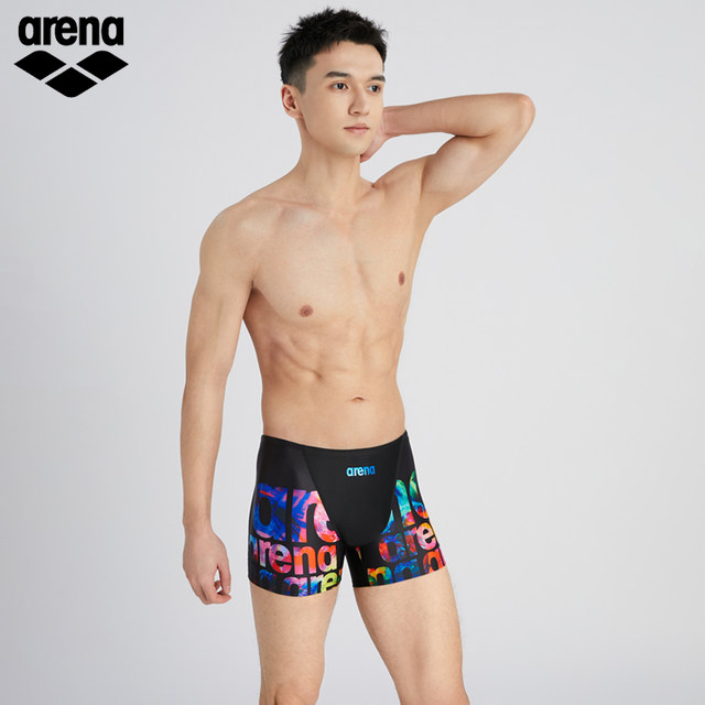 arena 2024 new product source power series anti-chlorine and anti-embarrassment men's swimming trunks flat corner fashion fitness