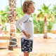 Fan De'an Little Dinosaur series split swimsuit for boys with small stand-up collar design, fashionable and skin-friendly children's seaside swimsuit