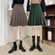 Large size pleated skirt skirt mid skirt women fat mm spring and summer extended college short skirt versatile pear-shaped slim A-line skirt
