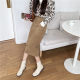 Large-size corduroy hip pocket A-line skirt camel color retro versatile skirt fat mm slim high waist midi skirt