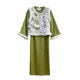 Jade snow plus velvet thickened green fresh large size fat mm woven gold jacquard white cheongsam dress