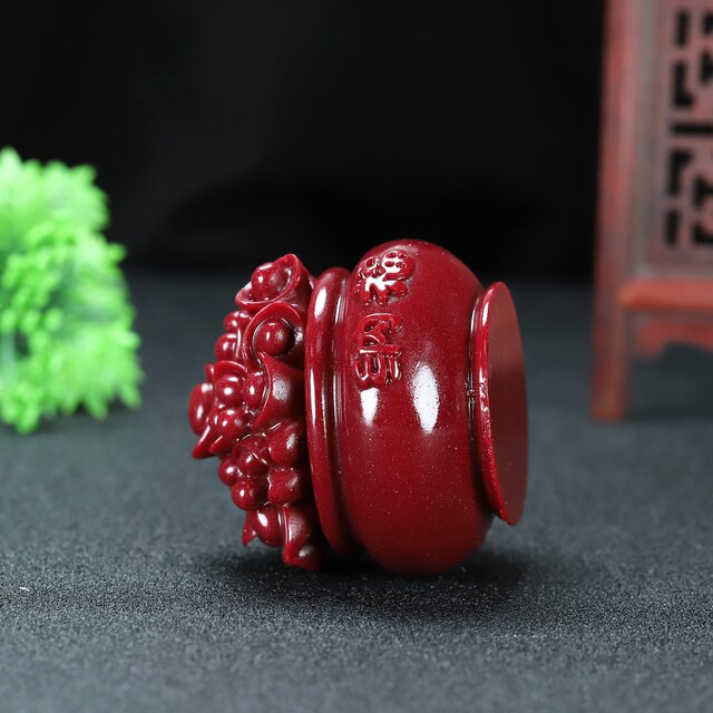 Cinnabar treasure pot ornaments Living room Wangzhai 2023 Living room ornaments Desktop small ornaments Porch ornaments