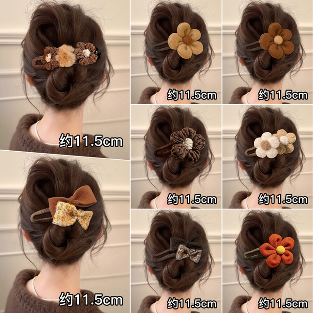 Autumn and winter flower duckbill clip for women 2025 new style large hairpin for the back of the head, high-end one-word clip hairpin headwear