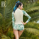 
BE van der An surfing series split swimsuit dress style women's long-sleeved sun protection conservative chest pad three-piece hot spring