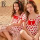 BE van der An 2025 Children's one-piece swimsuit triangle girl love puff sleeve fashionable soft quick dry