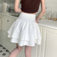 High -waist covering diamond panton skirt Children in spring and summer are thin large size A -line ruffled skirt pleated umbrella short skirt